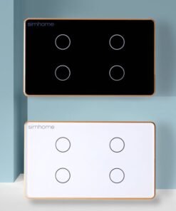Công tắc Thông minh SimHome S4 Mặt Chữ Nhật - Đen
